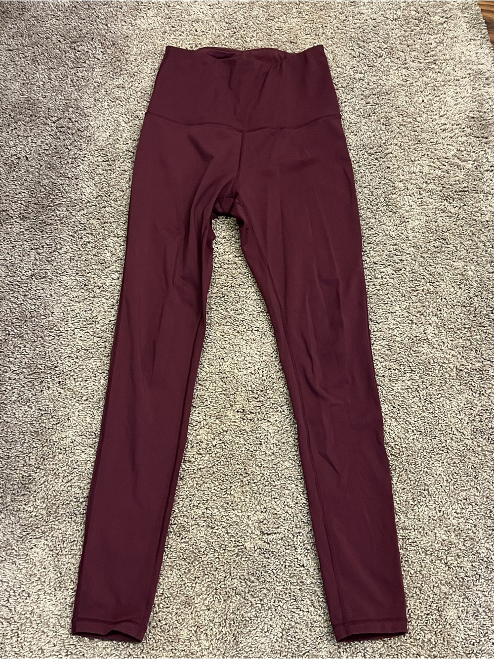 High-Waist Burgundy Leggings